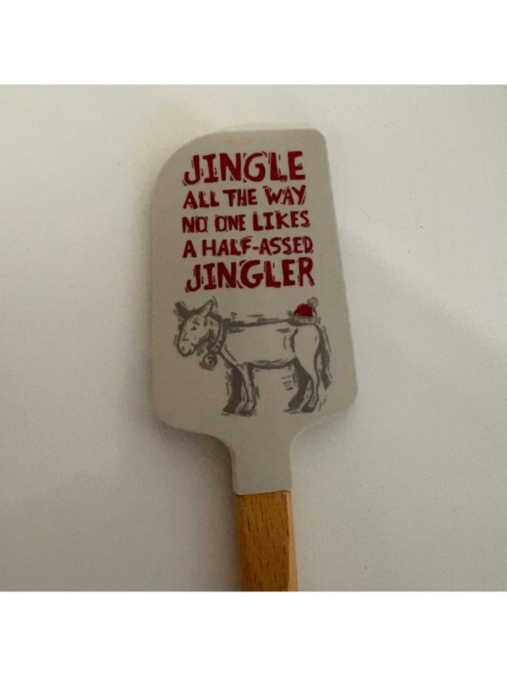 Jingle All The Way Silicone Spatula With Wooden Handle By Primitives By Kathy